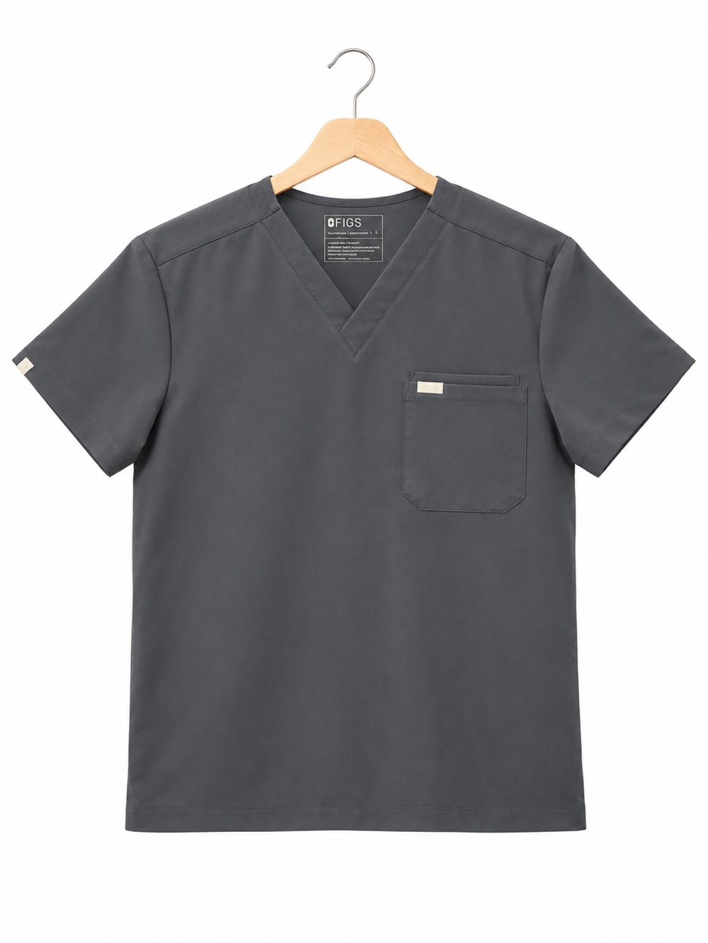 FIGS Men Leon Scrub Top M gray quiet navy Tech. Collection V-Neck Shirt FM1500
